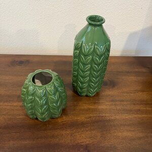 Vases - 2 green vases
